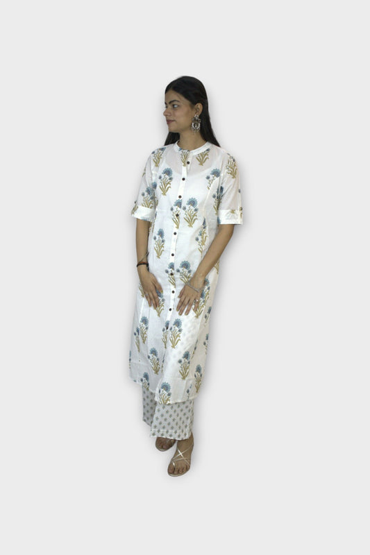 ISHI 577 Beautiful Off White Color Cotton 2 Pcs Suit