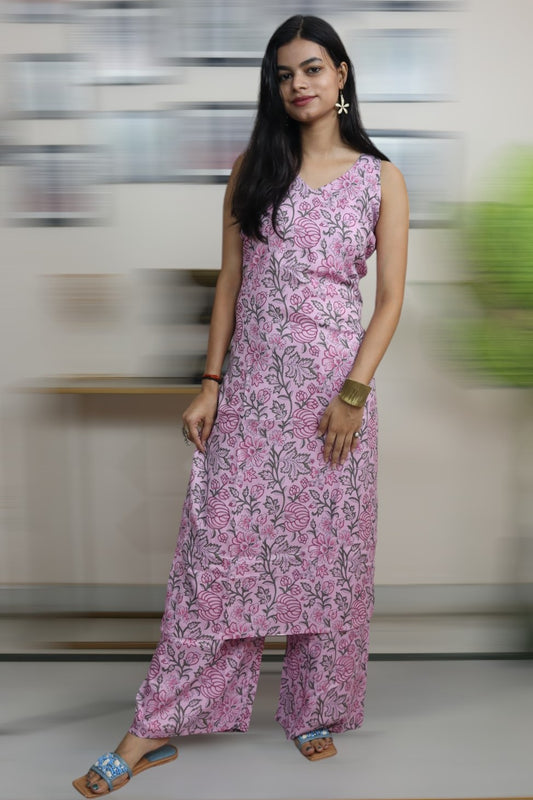 ISHI 835 Beautiful Lavender Color Rayon Floral Printed 2 Pcs Suit