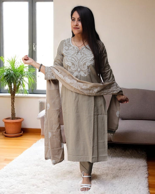 BBC0112 Designer Cotton Embroidery Work 3 Pcs Set