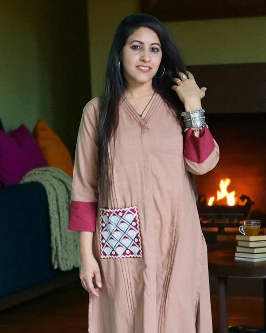 MID0140 Designer Cotton Brown Color 2 Pcs Set