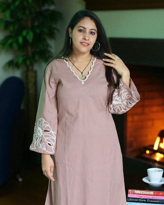 MID0139 Designer Cotton Brown Color 2 Pcs Set