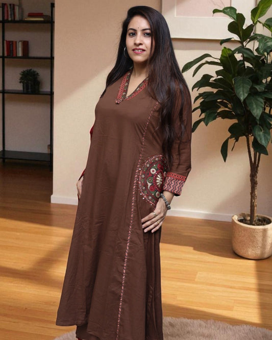 SCE0149 Designer Cotton Mouse Color Embroided 3 Pcs Set