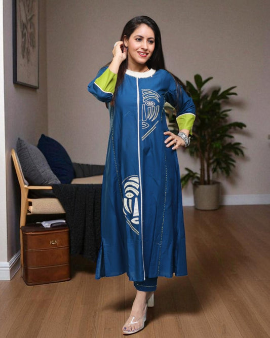 SPD0159 Designer Cotton Blue Color 2 Pcs Set