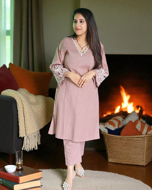 MID0139 Designer Cotton Brown Color 2 Pcs Set