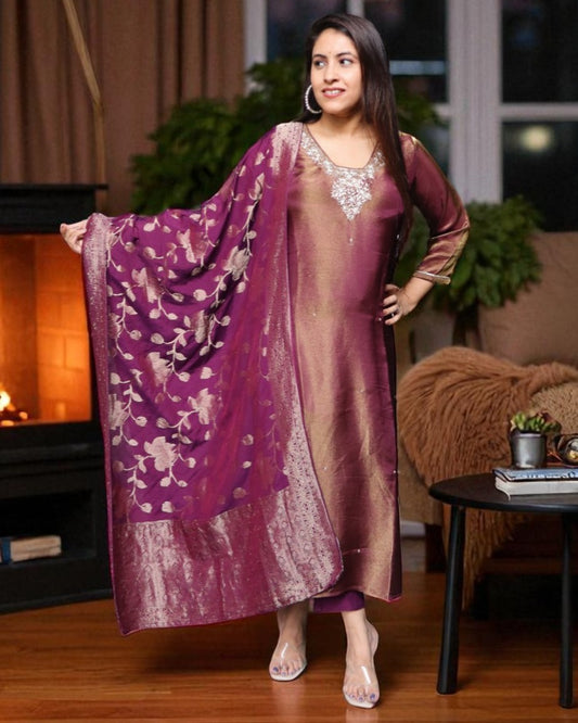 SCD0175 Designer Tissue Shimmer Brown Color 3 Pcs Set